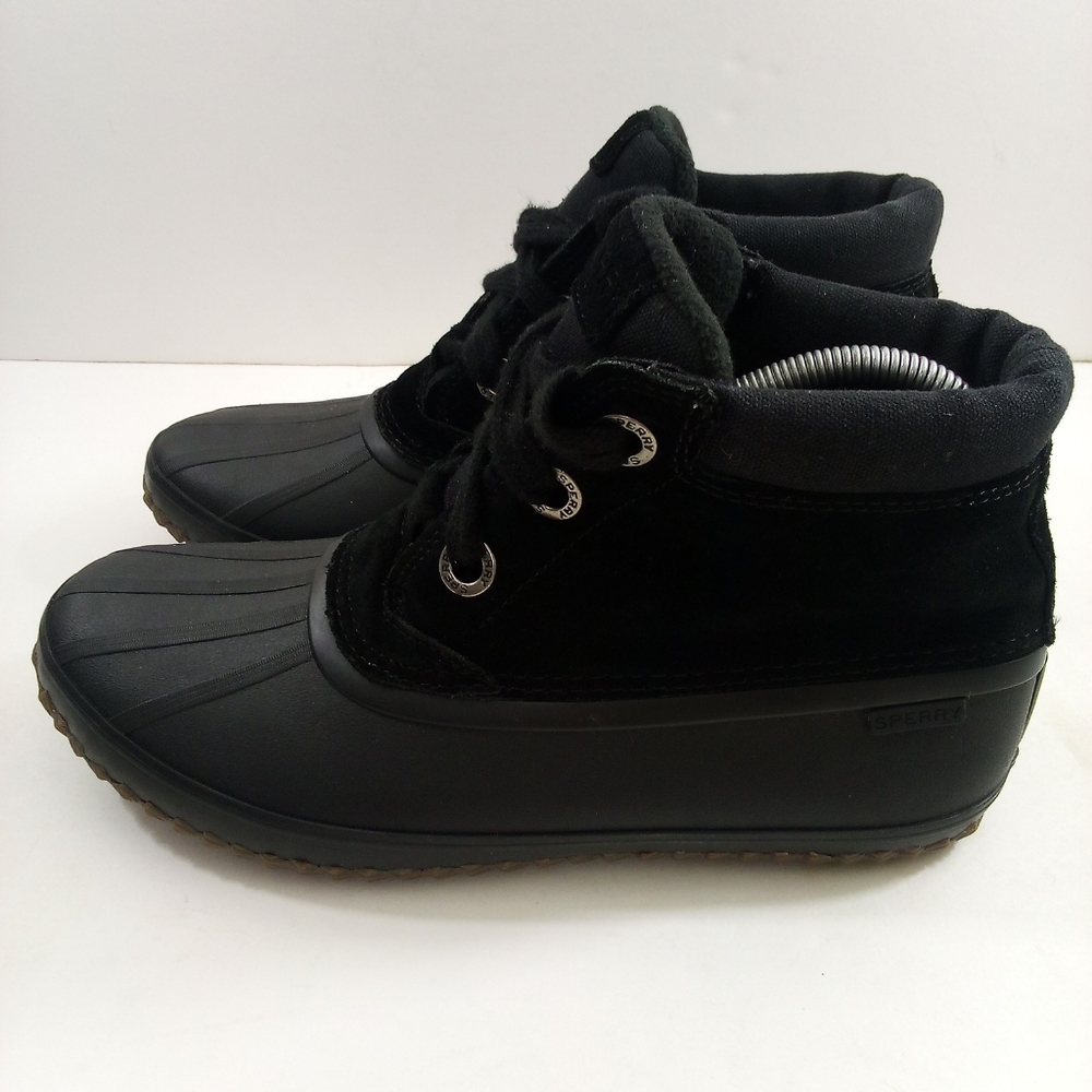 Sperry Syren Gulf Women 9 Black Suede Duck Boots STS84067 - Picture 3 of 8